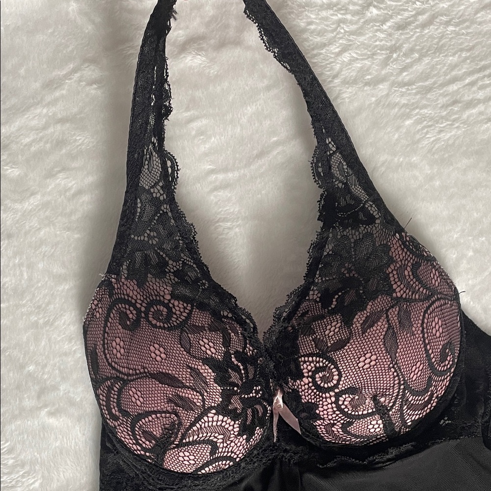 Marilyn Monroe Intimates Black Lace Halter Lingerie - Picture 4 of 16